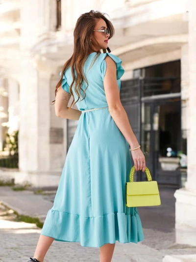 Rochie midi Royalfashion pentru femei cu volane și mâneci scurte