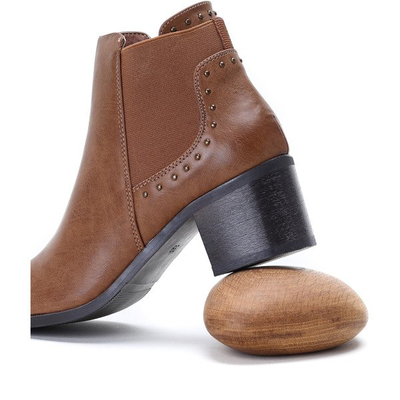 Brązowe botki z dżetami Sunset Lover - Obuwie