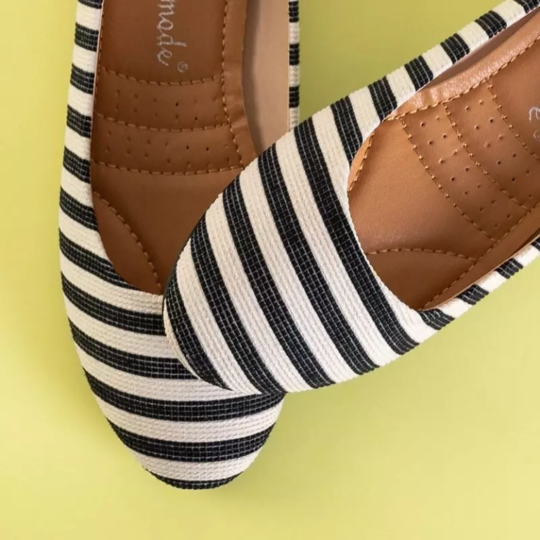 OUTLET Balerini dama bej și negru Neptun - Încălțăminte