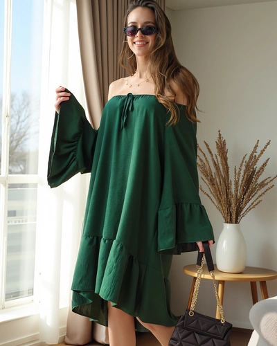 Rochie Royalfashion pentru femei în stil spaniol cu volane, oversized