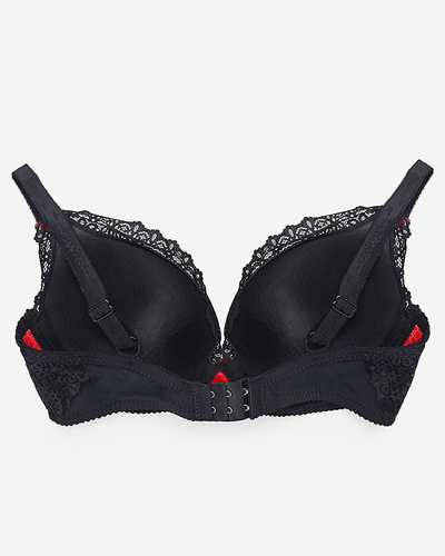Sutien de dama negru si rosu din dantela - Lenjerie intima