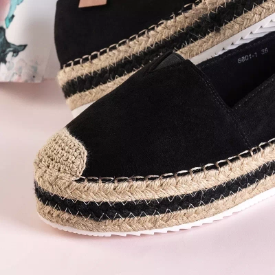 OUTLET Espadrile de dama negre pe platforma Molandia - Pantofi