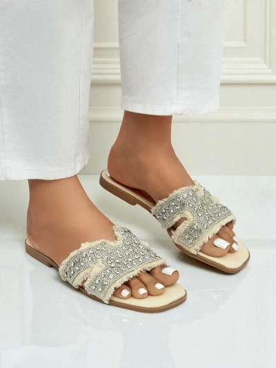 Royalfashion Sandale de damă cu strasuri CrystalEase