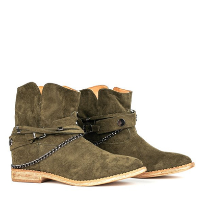 Cizme de cowboy verzi pe o pană de interior Salem - Încălțăminte