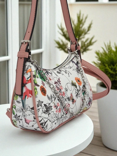 Royalfashion Poșetă mică de damă din piele ecologică cu model floral Lily Bloom