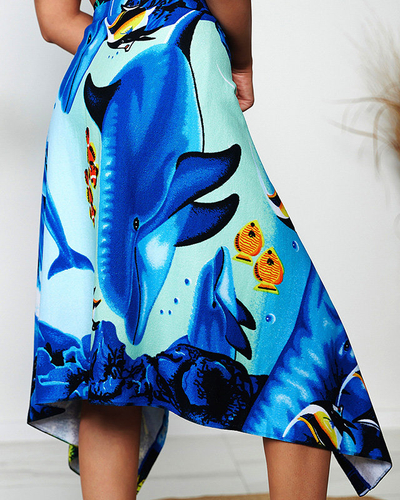 Prosop mare de plaja albastru cu tema marine - Accesorii