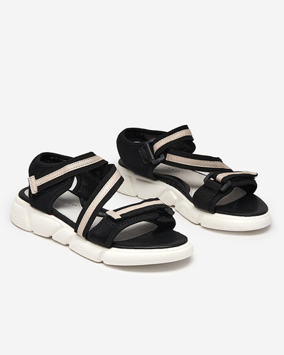 Sandale pentru copii negre si bej prinse cu Velcro Modis - Pantofi