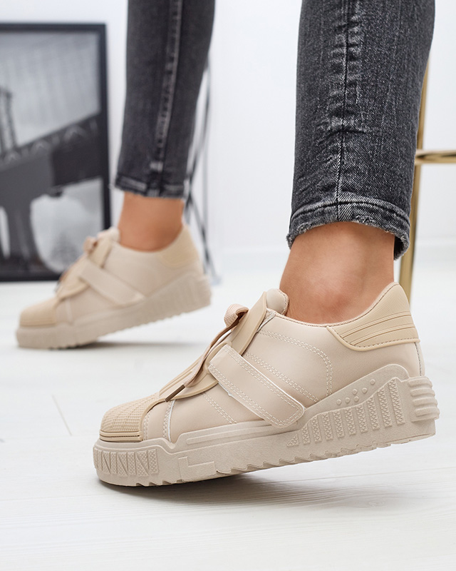 Pantofi sport de damă bej cu inserții de cauciuc Inika - Încălțăminte