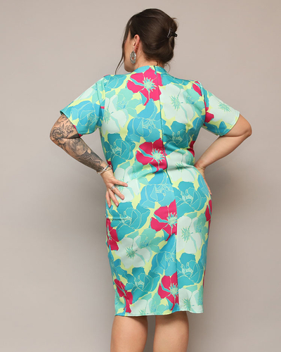 Royalfashion Rochie de damă din țesătură florală PLUS SIZE