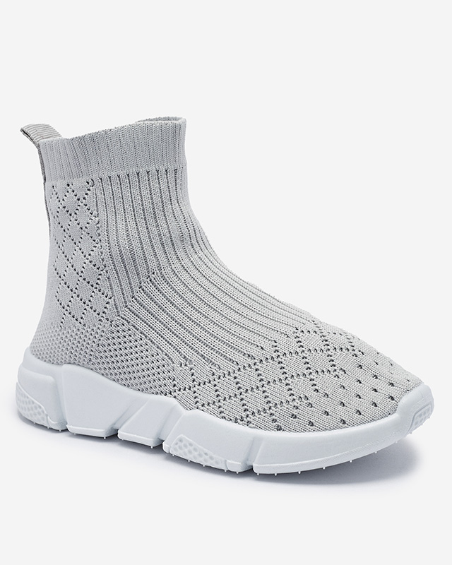 Pantofi sport de gleznă pentru copii gri deschis Ovoy- Footwear