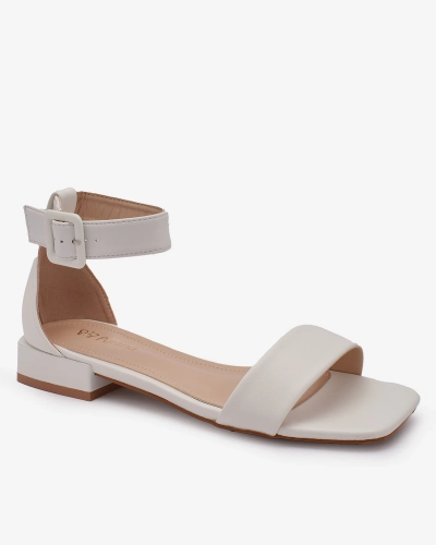 OUTLET Royalfashion Sandale cu toc mic Aleylina albe pentru femei