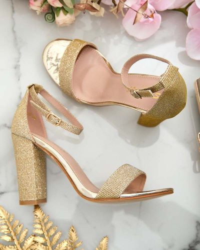 Royalfashion Sandale cu post de brocart de damă Etotta