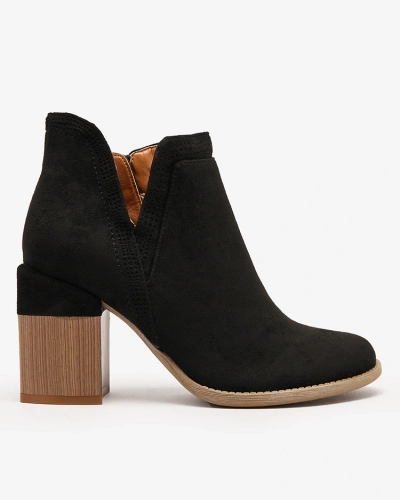 Royalfashion Black Lemere cizme cu toc pătrat negru