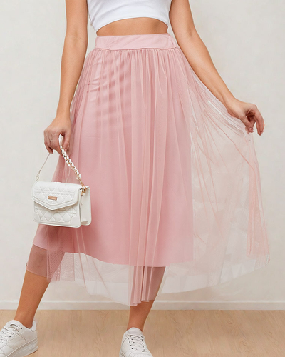 Royalfashion Fustă midi cu două straturi pentru femei