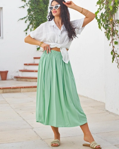 Fustă midi de vară Royalfashion pentru femei, ușoară și vaporoasă, cu două buzunare
