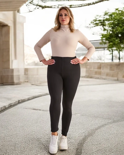Jambiere de damă clasice negre cu izolație PLUS SIZE - Îmbrăcăminte