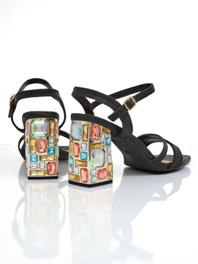 Royalfashion Błyszczące damskie sandały Crystal Charm