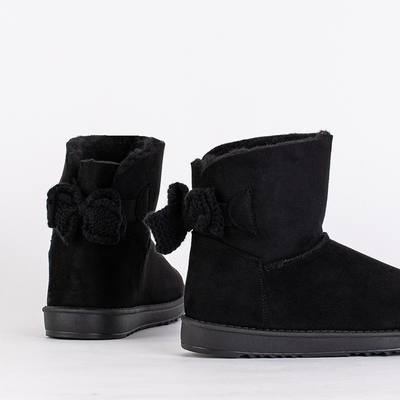 Ghete de damă Aurelia negre cu toc plat