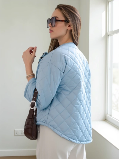 Jachetă de tranziție primăvară pentru femei Royalfashion cu căptușeală cu flori și buline