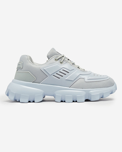 Royalfashion Adidași sport din material textil gri-albastru pentru bărbați Lamkim