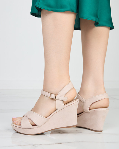 OUTLET Sandale pane dama bej Deklis - Incaltaminte