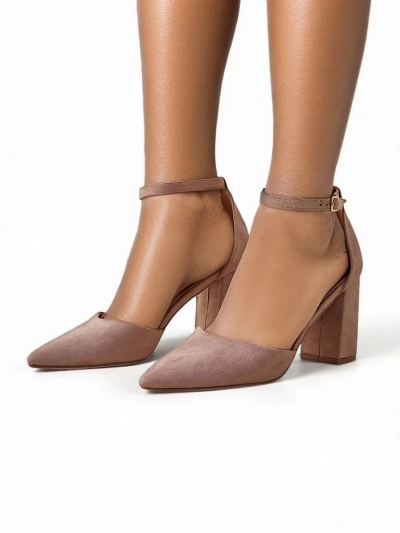 Royalfashion Pantofi cu toc pentru femei din eco-suede Caldeno