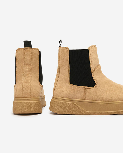 Royalfashion Cizme de damă a'la cizme de zăpadă de culoare camel Uteris