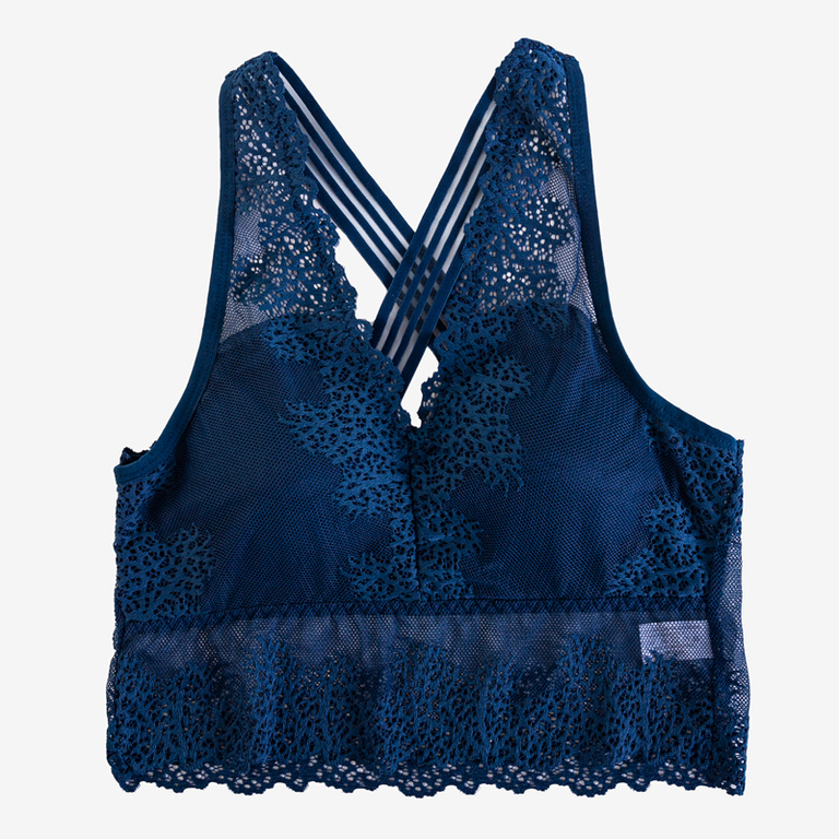 Sutien bralette din dantelă albastru - Lenjerie intimă