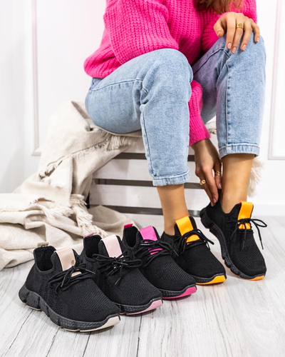 Pantofi sport de dama Bommgi negri si roz - Incaltaminte