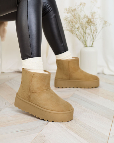 Royalfashion Cizme de zăpadă pentru femei cu platformă maro deschis a'la Setolla