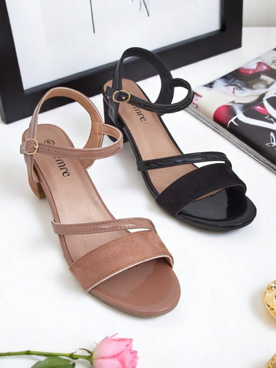 Royalfashion Sandal fanm patante talon ba Grace Gloss