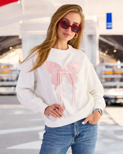 Royalfashion Hanorac cu imprimeu subțire din bumbac pentru femei