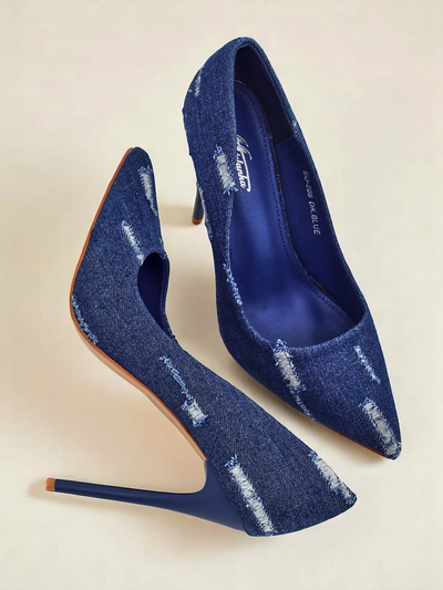 Royalfashion Pantofi stiletto pentru femei Denim Chic