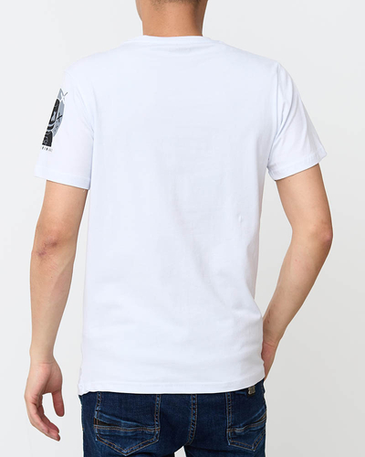 Tricou bărbătesc cu imprimeu alb - Îmbrăcăminte