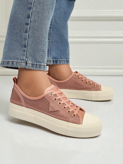 Tenis fanm Afrodyta Rosa - soulye woz rèspirant twal pou ete
