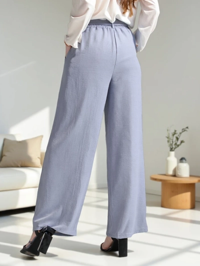 Pantaloni largi pentru femei Royalfashion cu un brâu
