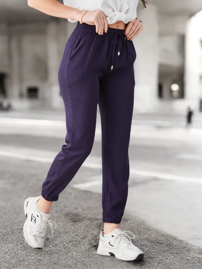 Sofía Pantaloni Lungi Granat din Lyocell