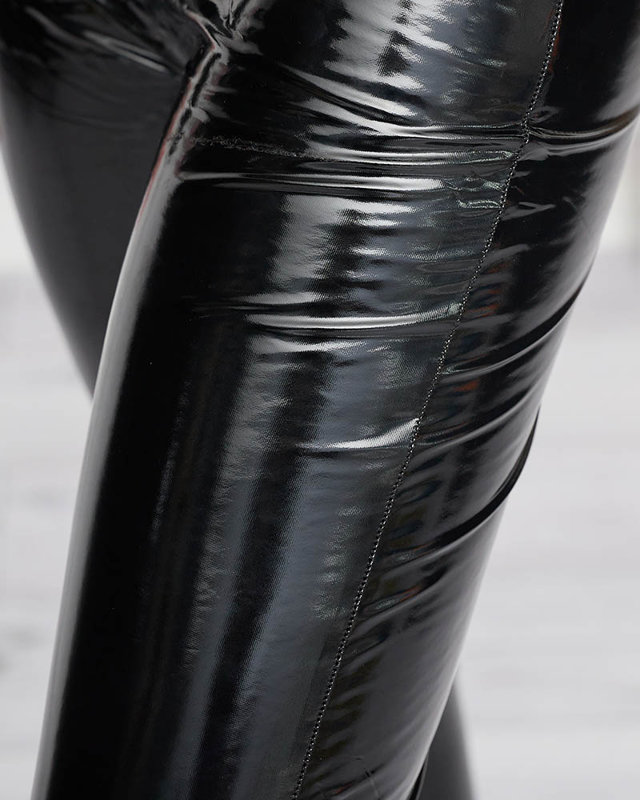 Colanți negri de vinil pentru femei - Îmbrăcăminte