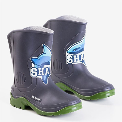 Cizme de ploaie pentru copii Happy Baby verde-gri - Încălțăminte