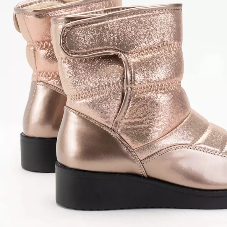 OUTLET Cizme stralucitoare roz deschis a'la cizme de zapada pentru femei Jomino - Incaltaminte