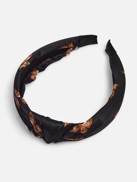 Royalfashion Plaid Headband with Butterflies Butterfly Weave