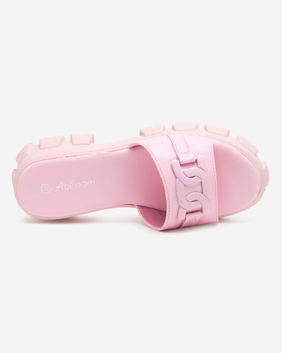 OUTLET Papuci de dama violet pe talpa mai groasa Inza-Shoes