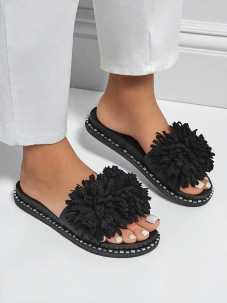 Royalfashion Damskie klapki na płaskiej podeszwie Flora Blide