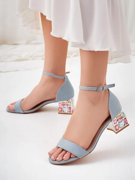 Sandale pentru femei Royalfashion cu toc decorativ Ballou