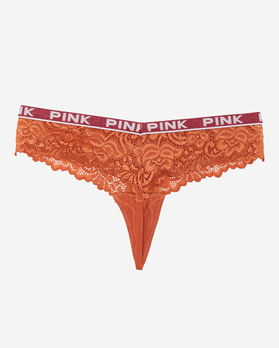 Chiloți tanga dama dantela portocalie - Lenjerie intima
