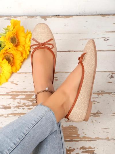 Pantofi balet pentru femei Royalfashion cu sclipici și o fundiță Aramie