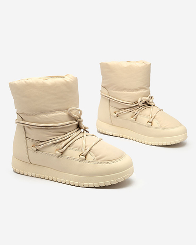 Royalfashion Cizme de zăpadă slip-on pentru femei de culoare bej Iredas