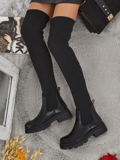 Cizme lungi de damă slip-on Orlina