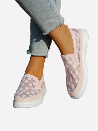 Loafers din plasă pentru femei Royalfashion cu flori Emzos