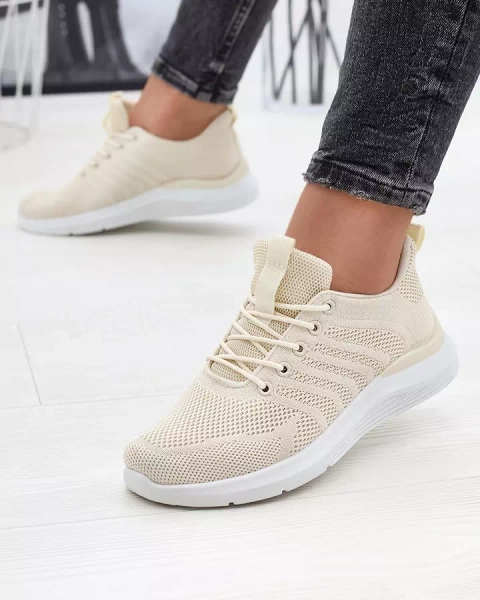 Pantofi sport din material textil pentru femei Cream Bofia - Încălțăminte